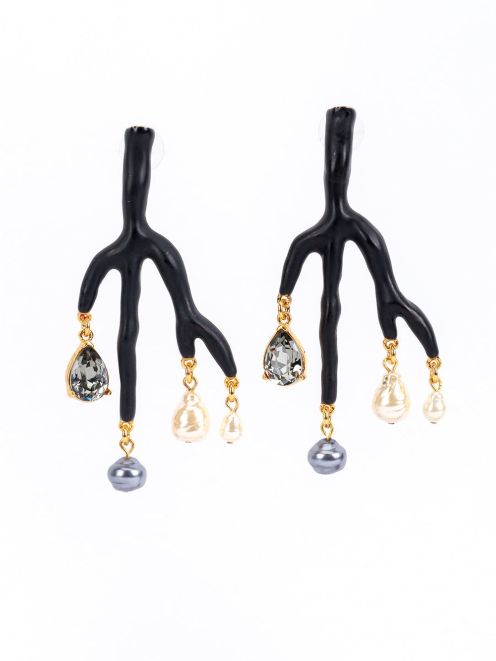 VINTAGE OSCAR DE LA RENTA BRANCH EARRINGS GORGEOUS